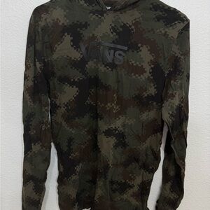Vans Hoodie Mens Small Lightweight Long Sleeve Pullover Camo Hooded Casual
